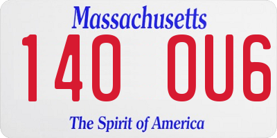 MA license plate 140OU6