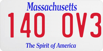 MA license plate 140OV3