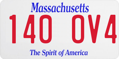 MA license plate 140OV4