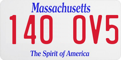 MA license plate 140OV5