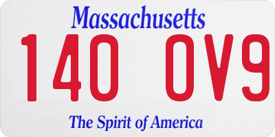 MA license plate 140OV9