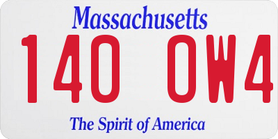 MA license plate 140OW4