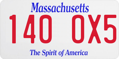 MA license plate 140OX5