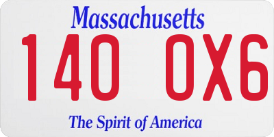 MA license plate 140OX6