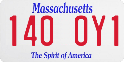 MA license plate 140OY1