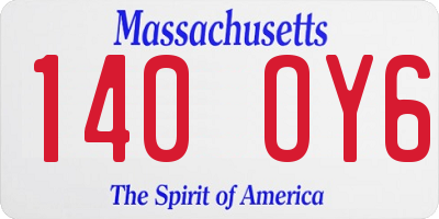 MA license plate 140OY6