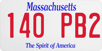 MA license plate 140PB2