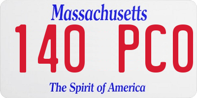 MA license plate 140PC0