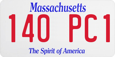 MA license plate 140PC1