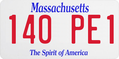 MA license plate 140PE1