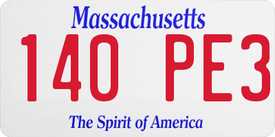 MA license plate 140PE3