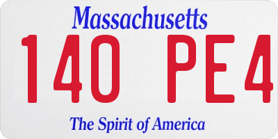 MA license plate 140PE4
