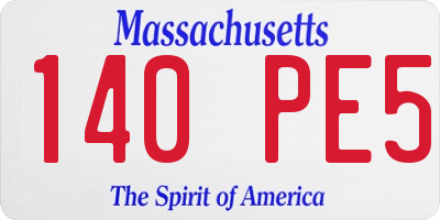 MA license plate 140PE5