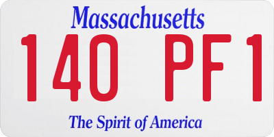MA license plate 140PF1