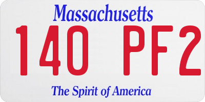 MA license plate 140PF2