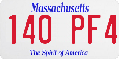MA license plate 140PF4