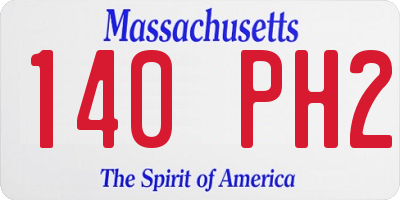 MA license plate 140PH2