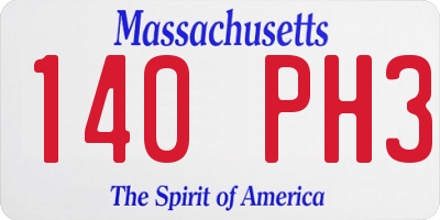 MA license plate 140PH3
