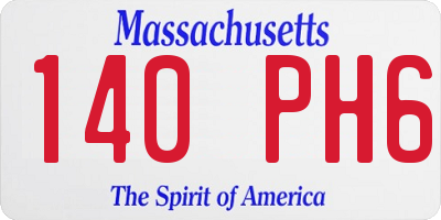 MA license plate 140PH6
