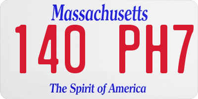 MA license plate 140PH7