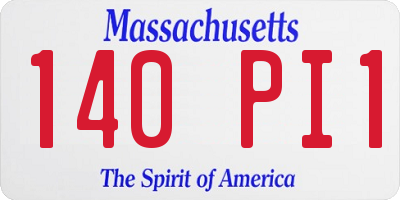 MA license plate 140PI1