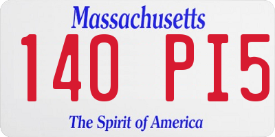 MA license plate 140PI5