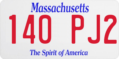 MA license plate 140PJ2