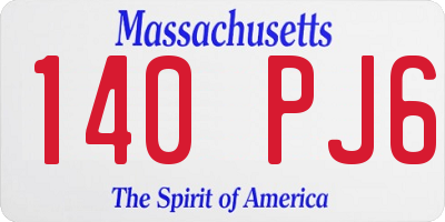 MA license plate 140PJ6