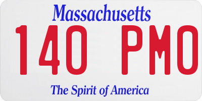 MA license plate 140PM0
