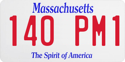 MA license plate 140PM1