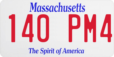 MA license plate 140PM4