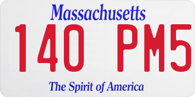 MA license plate 140PM5