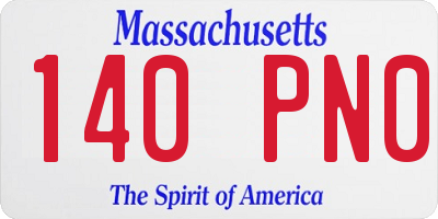 MA license plate 140PN0