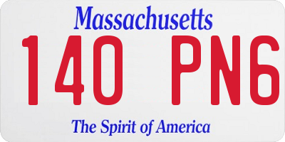 MA license plate 140PN6