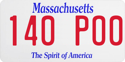 MA license plate 140PO0