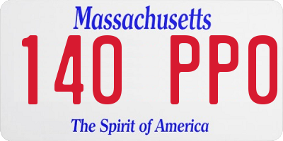 MA license plate 140PP0