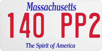 MA license plate 140PP2