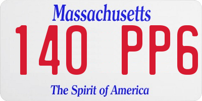 MA license plate 140PP6