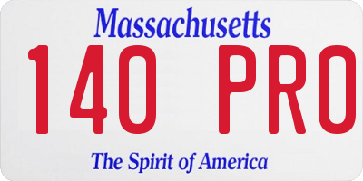 MA license plate 140PR0
