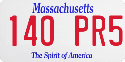 MA license plate 140PR5