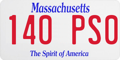 MA license plate 140PS0
