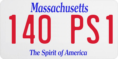 MA license plate 140PS1