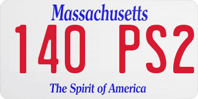 MA license plate 140PS2