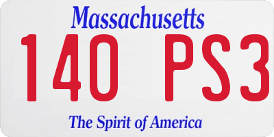 MA license plate 140PS3