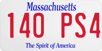 MA license plate 140PS4