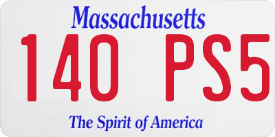MA license plate 140PS5