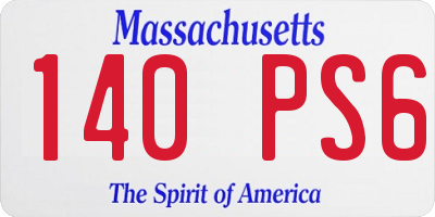 MA license plate 140PS6