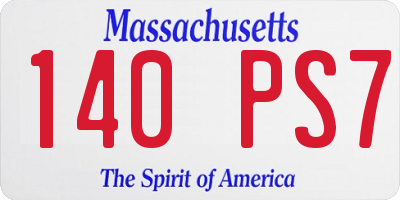MA license plate 140PS7