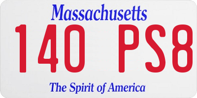 MA license plate 140PS8