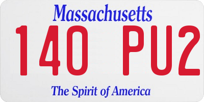 MA license plate 140PU2